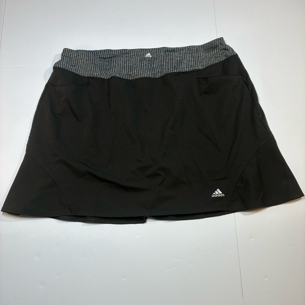Adidas Golf Women's Knit Skirt Skort Black Sz XL Pockets tennis pickleball